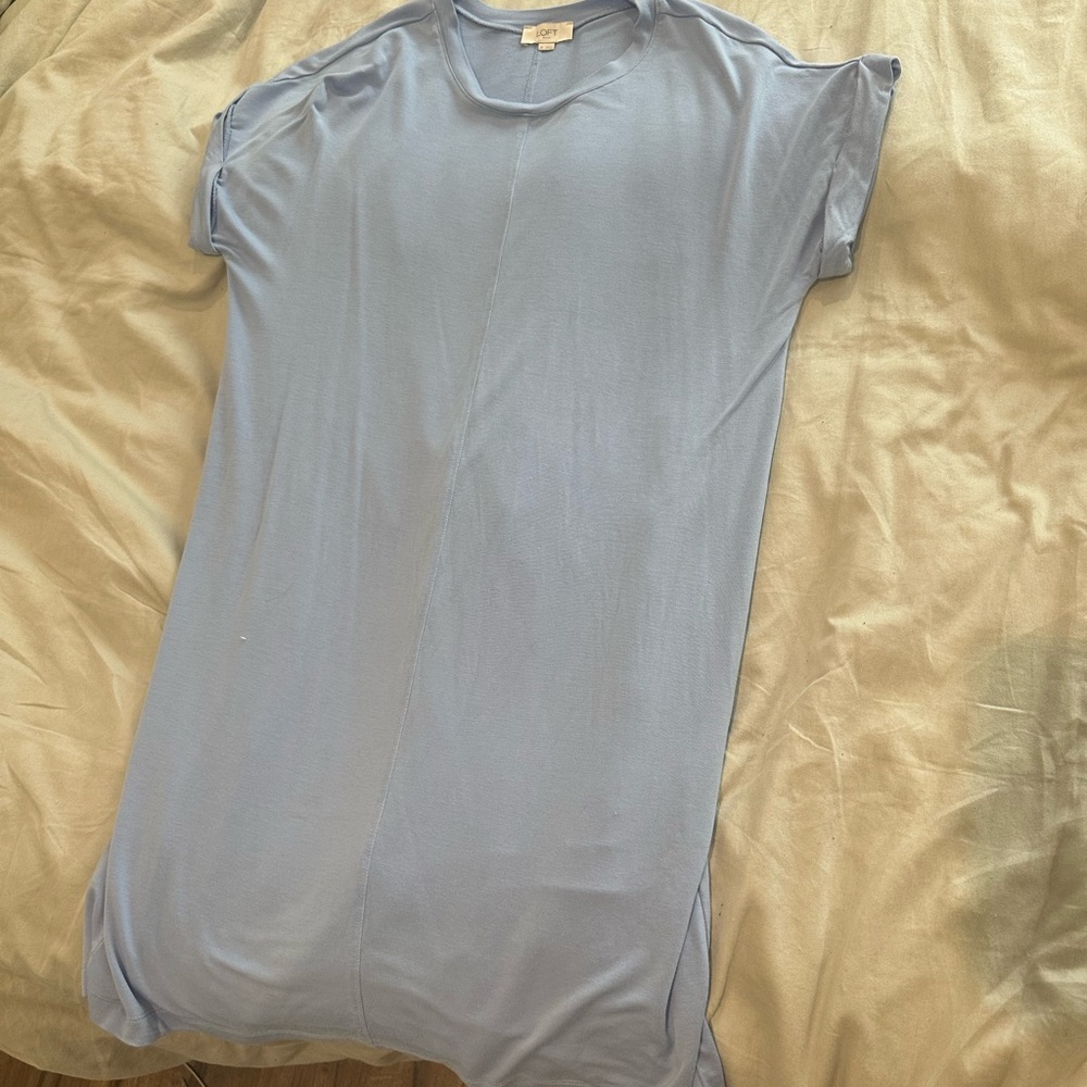 Loft Outlet Lounge Knit Mini Dress Women's Size Medium Light Blue